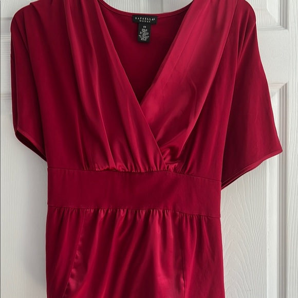 Party time: Rafaella Red Wrap Peplum Blouse- 92% cotton - Picture 5 of 5